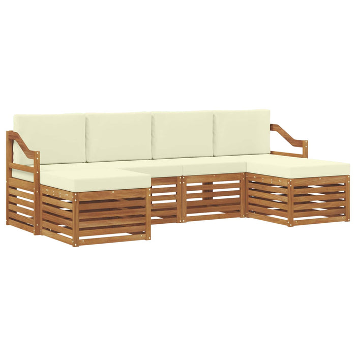 Seturi de canapele 6 pcs Natural și Crem Lemn Solid de Acacia - WALTI WALTI