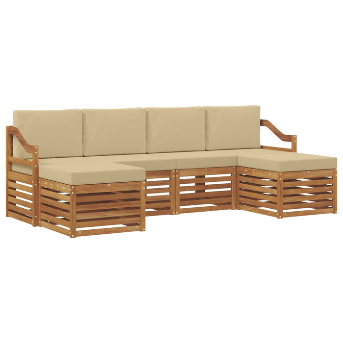 Seturi de canapele 6 pcs Natural și Bej Lemn Solid de Acacia - WALTI WALTI