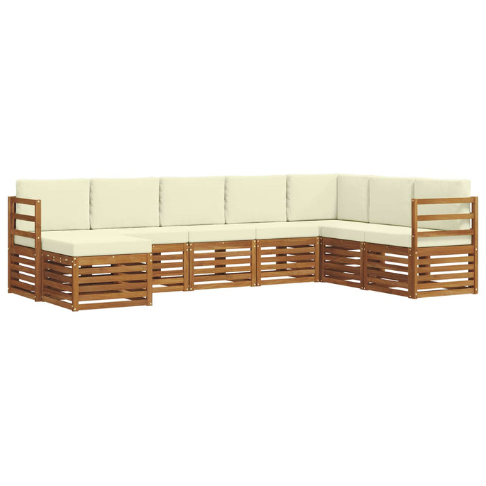 Seturi de canapele 8 pcs Natural și Crem Lemn Solid de Acacia - WALTI WALTI