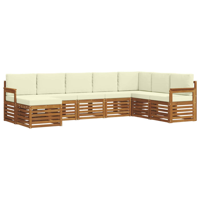Seturi de canapele 8 pcs Natural și Crem Lemn Solid de Acacia - WALTI WALTI