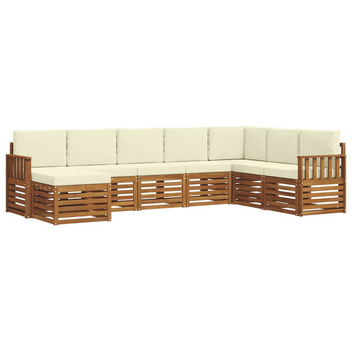Seturi de canapele 8 pcs Natural și Crem Lemn Solid de Acacia - WALTI WALTI