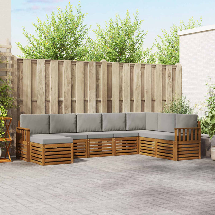 Seturi de canapele cu pernă 8 pcs Gri natural și deschis - WALTI WALTI