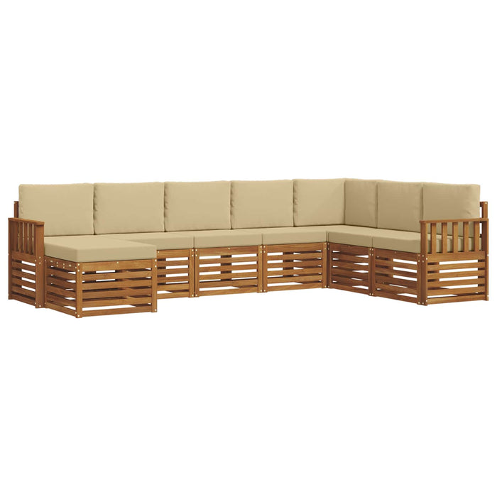 Seturi de canapele 8 pcs Natural și Bej Lemn Solid de Acacia - WALTI WALTI