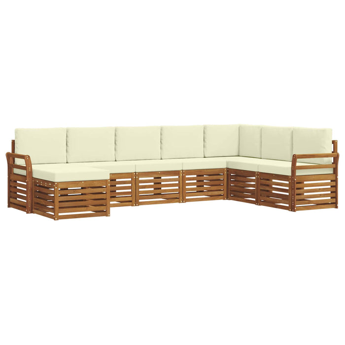 Seturi de canapele 8 pcs Natural și Crem Lemn Solid de Acacia - WALTI WALTI