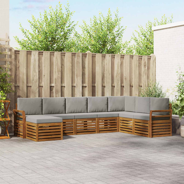 Seturi de canapele cu pernă 8 pcs Gri natural și deschis - WALTI WALTI