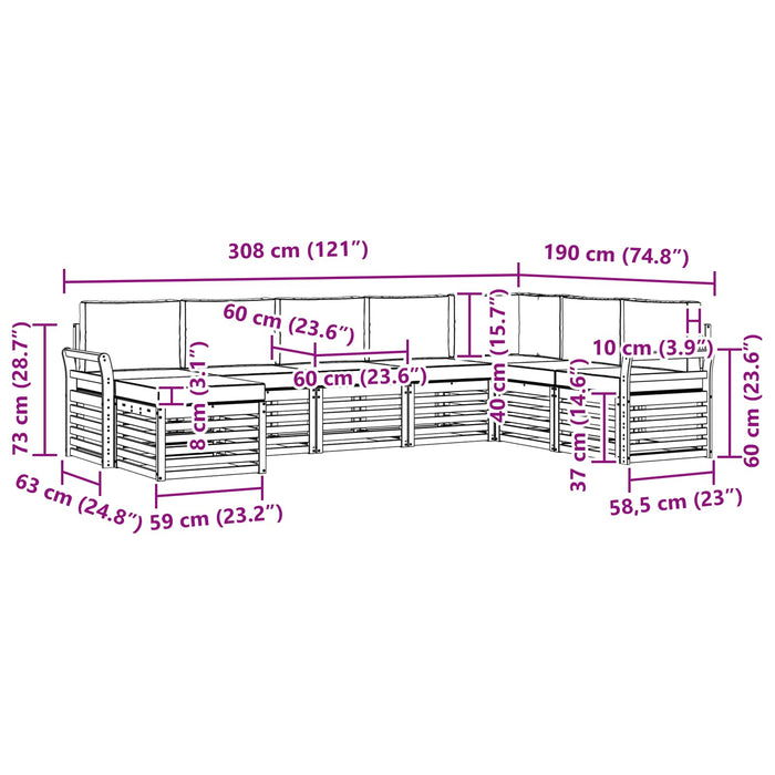 Seturi de canapele cu pernă 8 pcs Natural și Antracit - WALTI WALTI