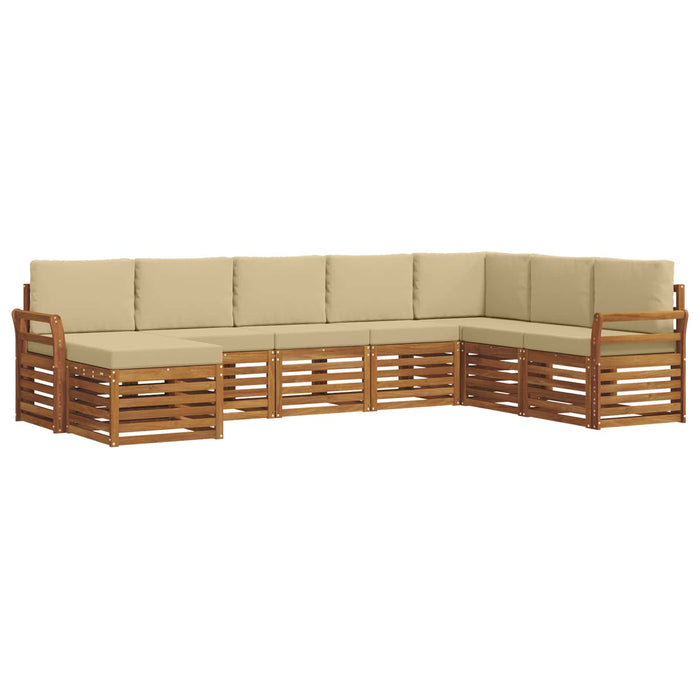 Seturi de canapele 8 pcs Natural și Bej Lemn Solid de Acacia - WALTI WALTI