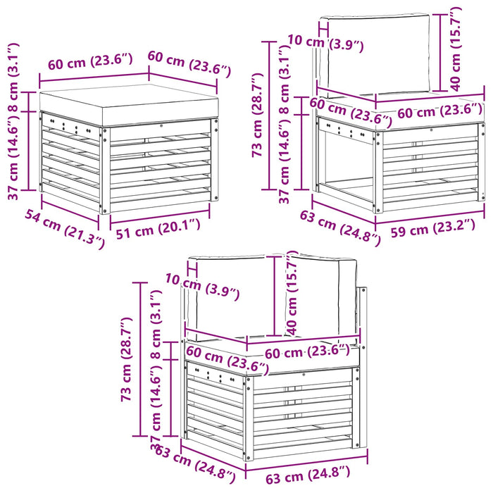 Seturi de canapele cu pernă 8 pcs Natural și Antracit - WALTI WALTI