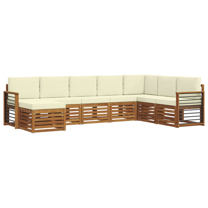 Seturi de canapele 8 pcs Natural și Crem Lemn Solid de Acacia - WALTI WALTI