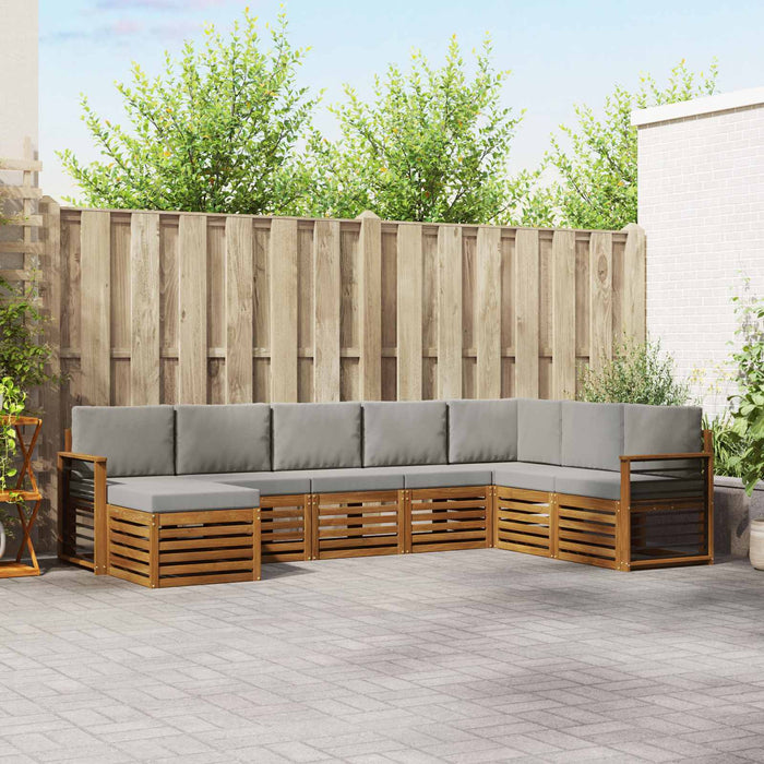 Seturi de canapele cu pernă 8 pcs Gri natural și deschis - WALTI WALTI