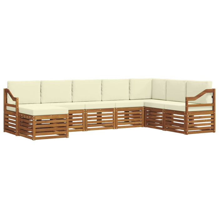 Seturi de canapele 8 pcs Natural și Crem Lemn Solid de Acacia - WALTI WALTI