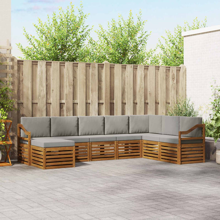 Seturi de canapele cu pernă 8 pcs Gri natural și deschis - WALTI WALTI