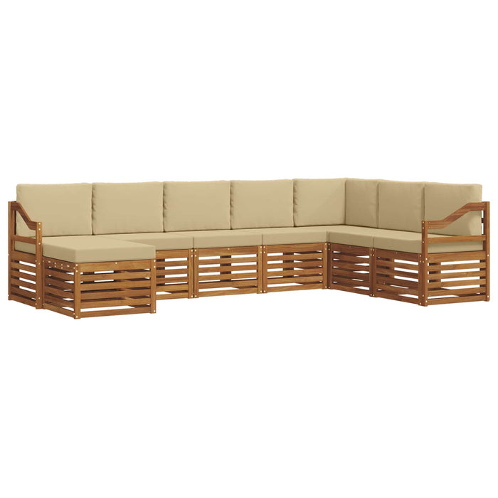Seturi de canapele 8 pcs Natural și Bej Lemn Solid de Acacia - WALTI WALTI