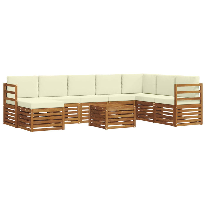 Seturi de canapele 9 pcs Natural și Crem Lemn Solid de Acacia - WALTI WALTI