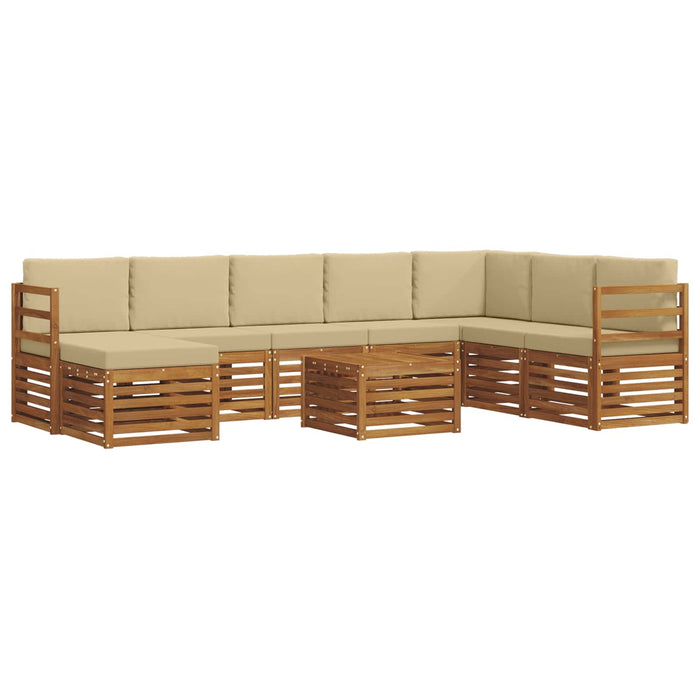 Seturi de canapele 9 pcs Natural și Bej Lemn Solid de Acacia - WALTI WALTI