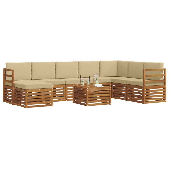 Seturi de canapele 9 pcs Natural și Bej Lemn Solid de Acacia - WALTI WALTI