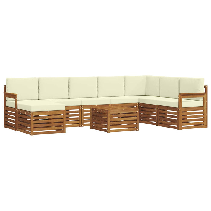 Seturi de canapele 9 pcs Natural și Crem Lemn Solid de Acacia - WALTI WALTI
