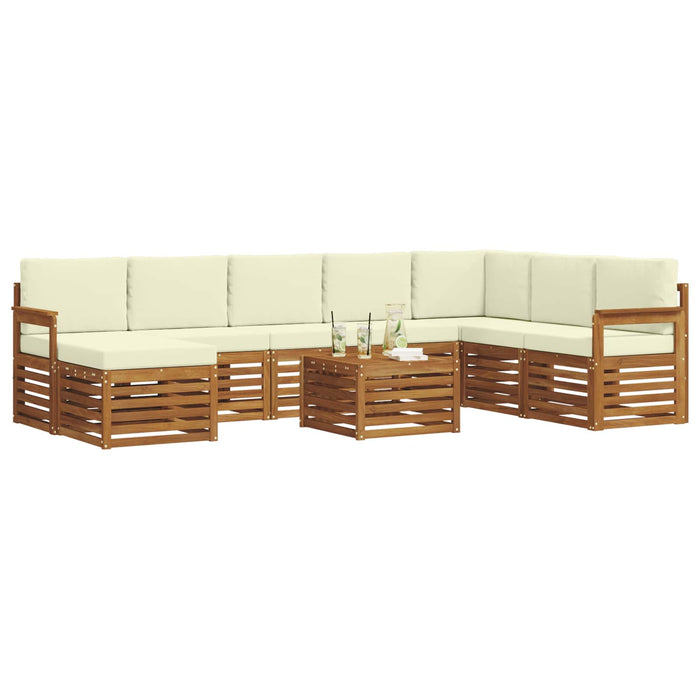 Seturi de canapele 9 pcs Natural și Crem Lemn Solid de Acacia - WALTI WALTI