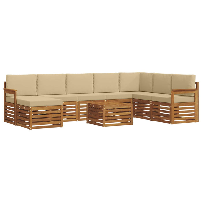 Seturi de canapele 9 pcs Natural și Bej Lemn Solid de Acacia - WALTI WALTI