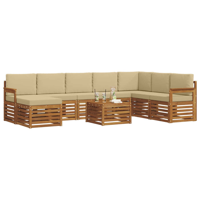 Seturi de canapele 9 pcs Natural și Bej Lemn Solid de Acacia - WALTI WALTI