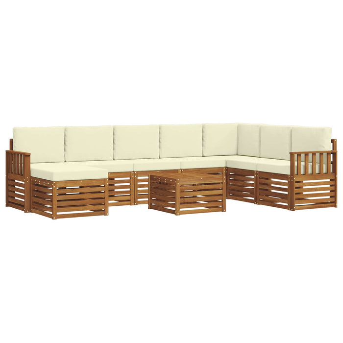 Seturi de canapele 9 pcs Natural și Crem Lemn Solid de Acacia - WALTI WALTI