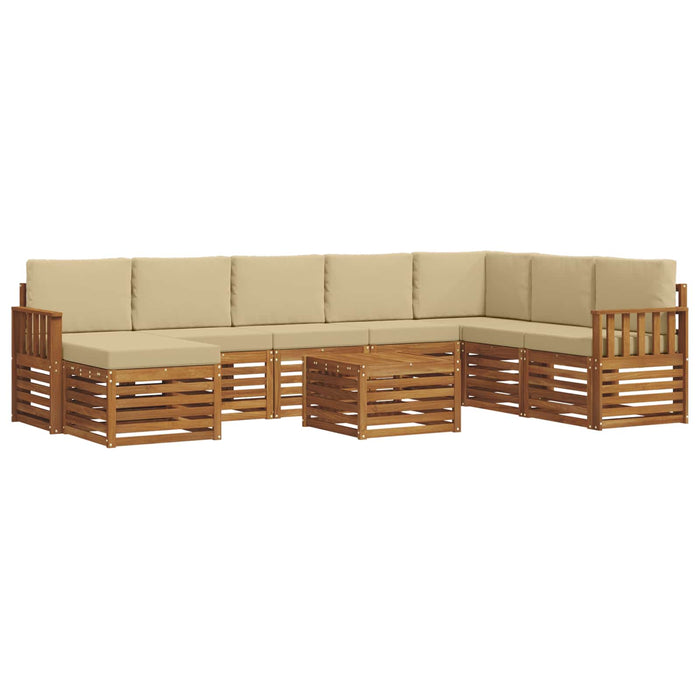 Seturi de canapele 9 pcs Natural și Bej Lemn Solid de Acacia - WALTI WALTI
