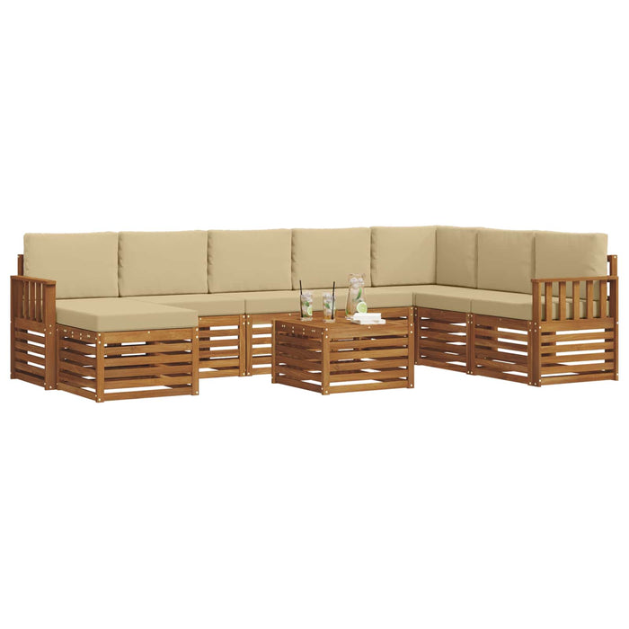 Seturi de canapele 9 pcs Natural și Bej Lemn Solid de Acacia - WALTI WALTI