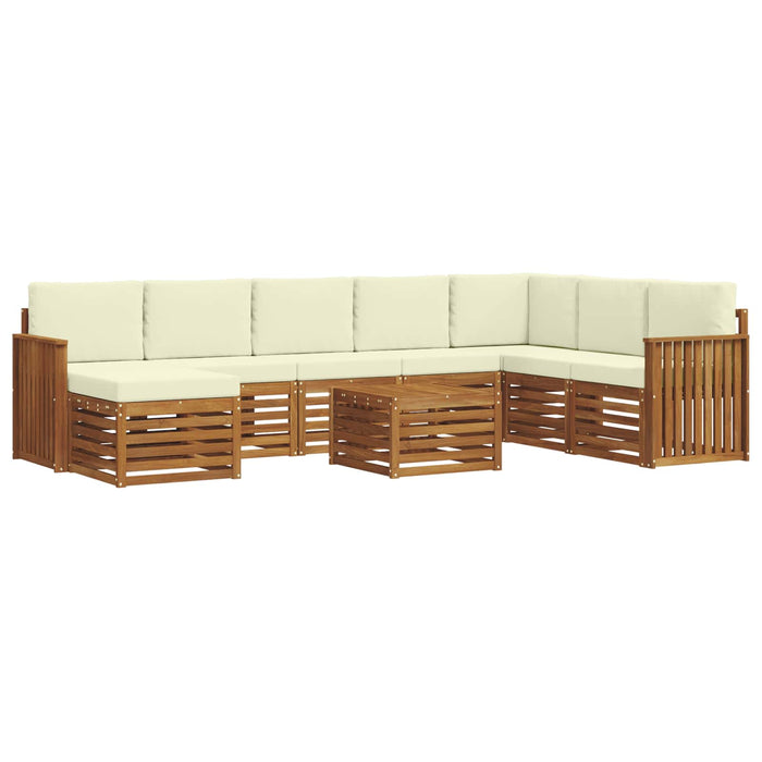 Seturi de canapele 9 pcs Natural și Crem Lemn Solid de Acacia - WALTI WALTI