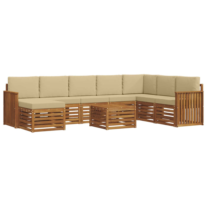 Seturi de canapele 9 pcs Natural și Bej Lemn Solid de Acacia - WALTI WALTI