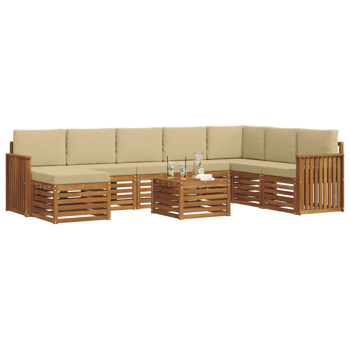 Seturi de canapele 9 pcs Natural și Bej Lemn Solid de Acacia - WALTI WALTI