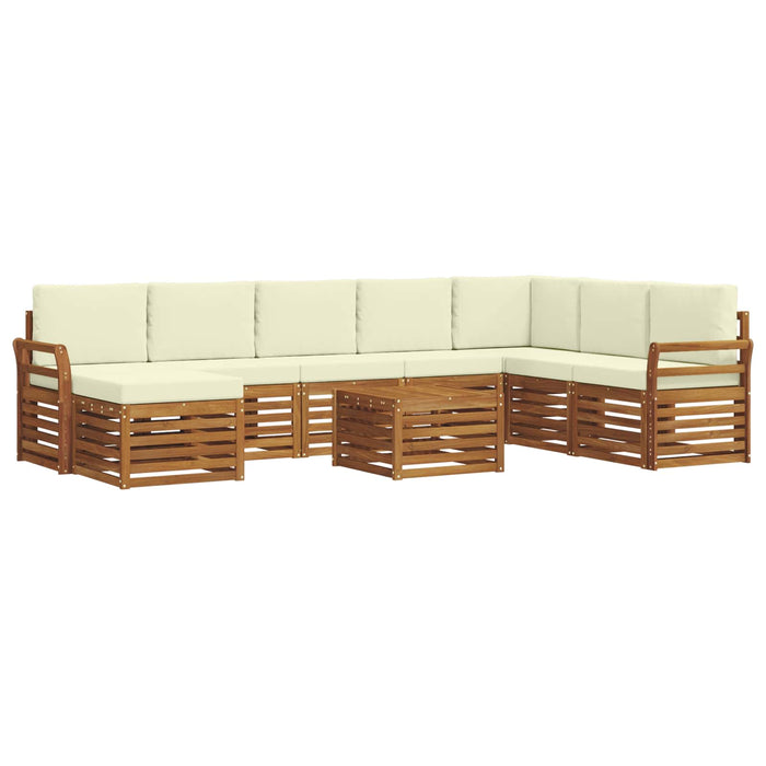 Seturi de canapele 9 pcs Natural și Crem Lemn Solid de Acacia - WALTI WALTI