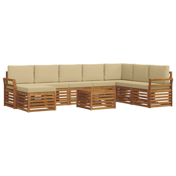 Seturi de canapele 9 pcs Natural și Bej Lemn Solid de Acacia - WALTI WALTI