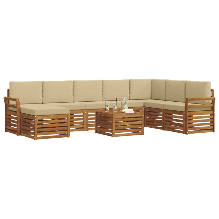Seturi de canapele 9 pcs Natural și Bej Lemn Solid de Acacia - WALTI WALTI