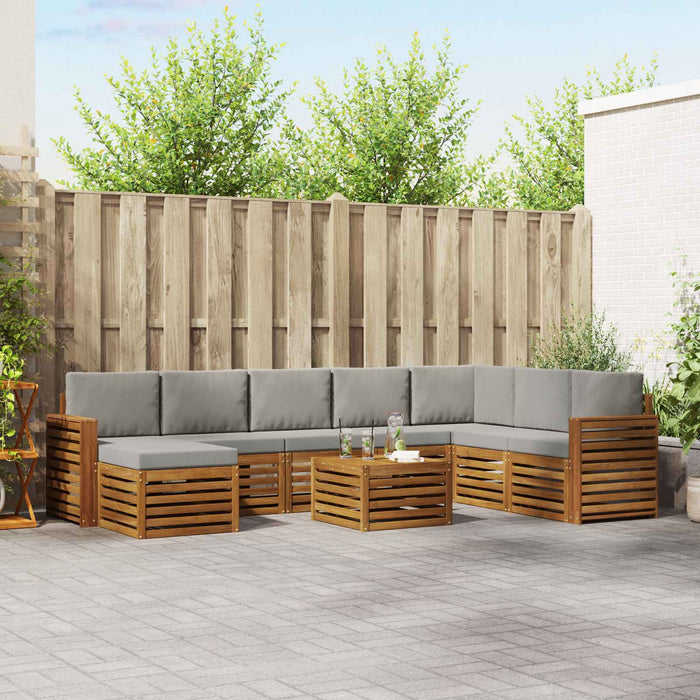 Seturi de canapele cu pernă 9 pcs Gri natural și deschis - WALTI WALTI