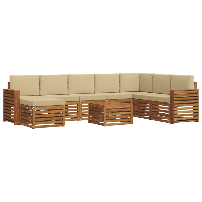 Seturi de canapele 9 pcs Natural și Bej Lemn Solid de Acacia - WALTI WALTI