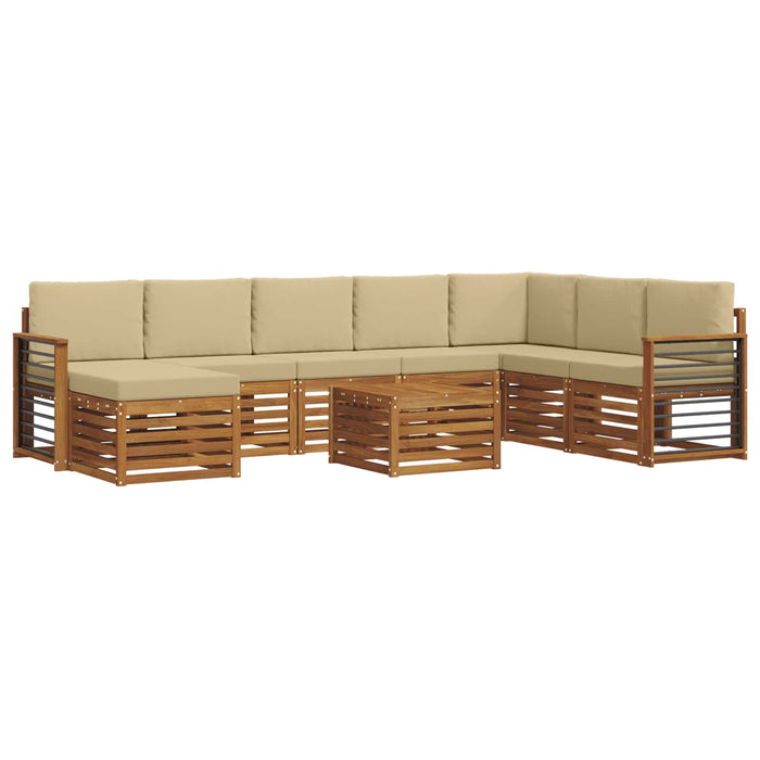 Seturi de canapele 9 pcs Natural și Bej Lemn Solid de Acacia - WALTI WALTI