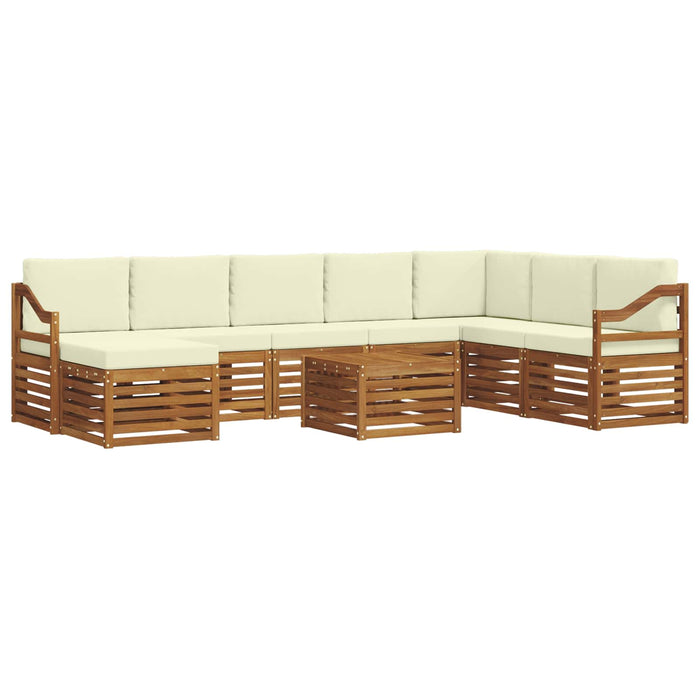 Seturi de canapele 9 pcs Natural și Crem Lemn Solid de Acacia - WALTI WALTI