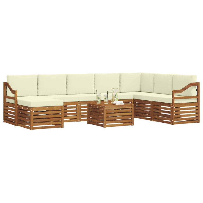 Seturi de canapele 9 pcs Natural și Crem Lemn Solid de Acacia - WALTI WALTI