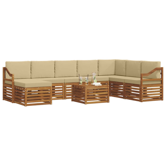 Seturi de canapele 9 pcs Natural și Bej Lemn Solid de Acacia - WALTI WALTI