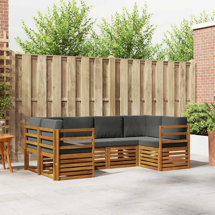 Set de canapele de exterior cu pernă 6 pcs Natural și Antracit - WALTI WALTI