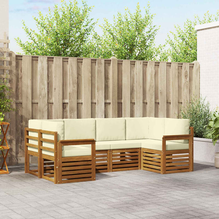 Set de canapele de exterior cu pernă 6 pcs Natural și Crem - WALTI WALTI