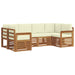 Set de canapele de exterior cu pernă 6 pcs Natural și Crem - WALTI WALTI
