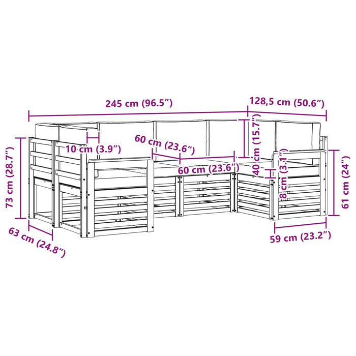 Set de canapele de exterior cu pernă 6 pcs Natural și Antracit - WALTI WALTI