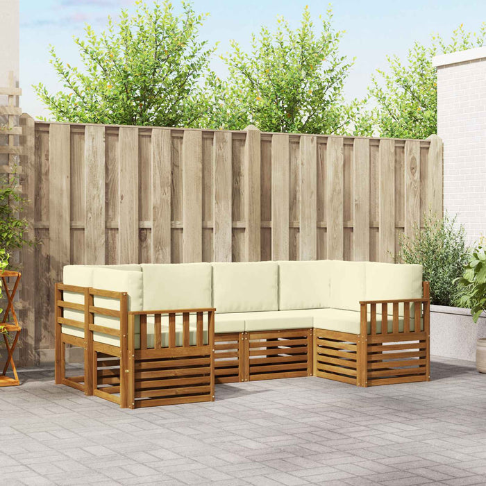 Set de canapele de exterior cu pernă 6 pcs Natural și Crem - WALTI WALTI