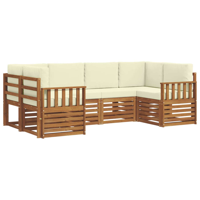 Set de canapele de exterior cu pernă 6 pcs Natural și Crem - WALTI WALTI