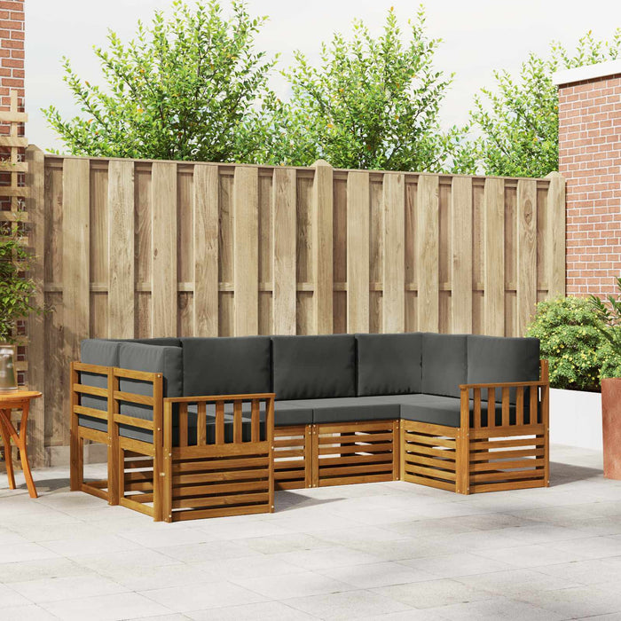 Set de canapele de exterior cu pernă 6 pcs Natural și Antracit - WALTI WALTI