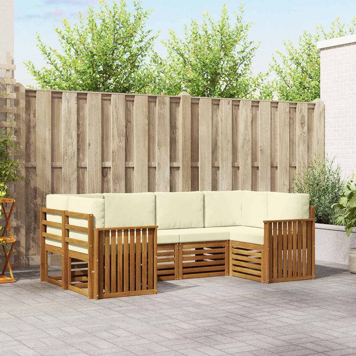 Set de canapele de exterior cu pernă 6 pcs Natural și Crem - WALTI WALTI
