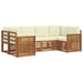 Set de canapele de exterior cu pernă 6 pcs Natural și Crem - WALTI WALTI