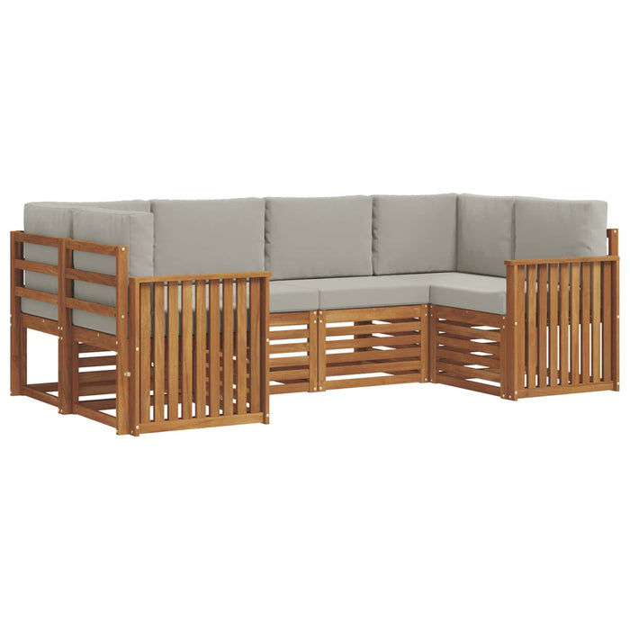 Set de canapele de exterior 6 pcs Gri natural și deschis - WALTI WALTI