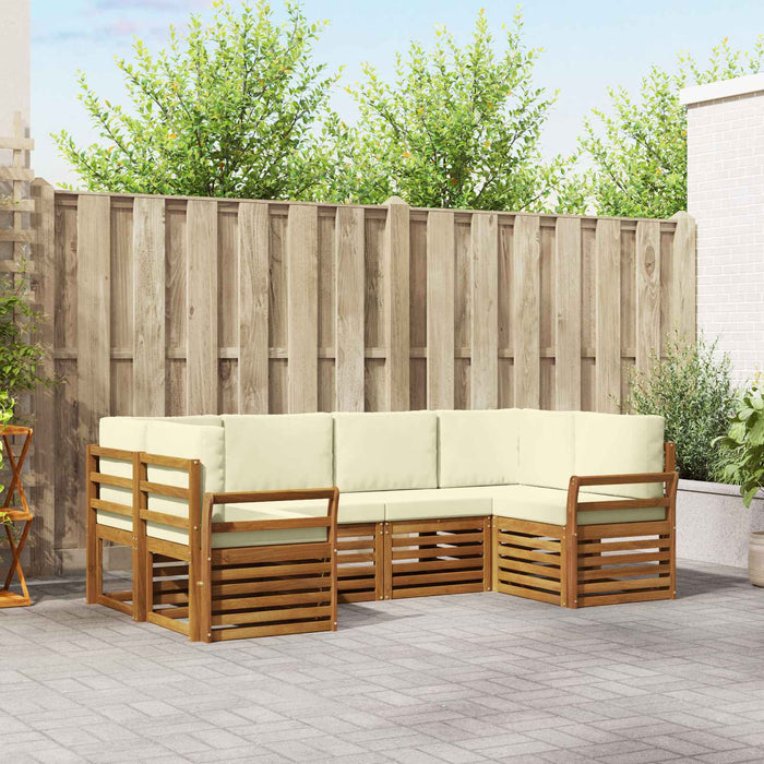 Set de canapele de exterior cu pernă 6 pcs Natural și Crem - WALTI WALTI